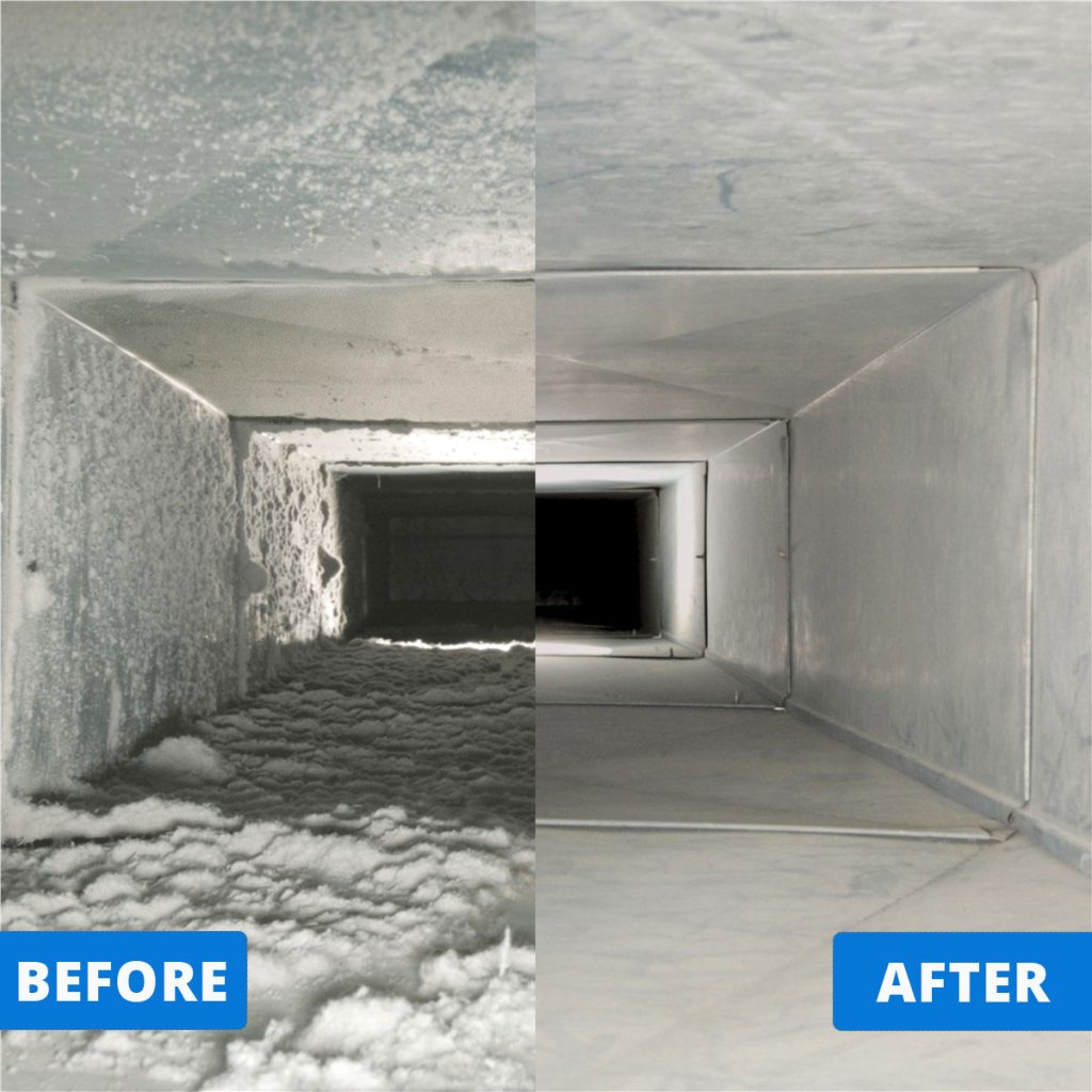 before after ac duct cleaning